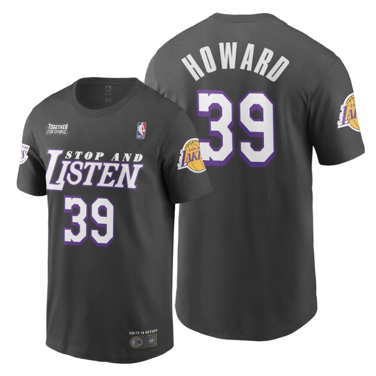 Men's Los Angeles Lakers Dwight Howard #39 NBA Civil Justice Together For Change Black Basketball T-Shirt GLH5183BL